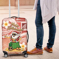 Hawaii Mele Kalikimaka Luggage Cover Hula Santa Retro Style Red LT05 Red - Polynesian Pride