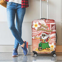Hawaii Mele Kalikimaka Luggage Cover Hula Santa Retro Style Red LT05 - Polynesian Pride