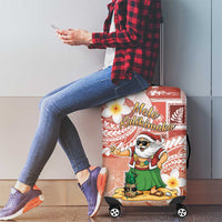 Hawaii Mele Kalikimaka Luggage Cover Hula Santa Retro Style Red LT05 - Polynesian Pride