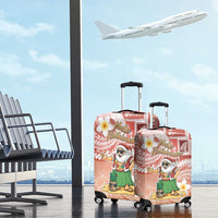 Hawaii Mele Kalikimaka Luggage Cover Hula Santa Retro Style Red LT05 - Polynesian Pride