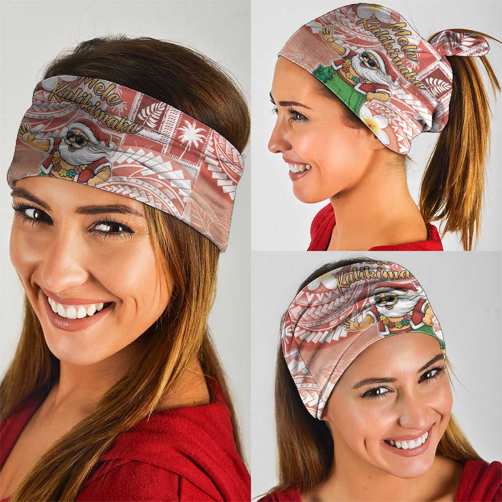 Hawaii Mele Kalikimaka Neck Gaiter Hula Santa Retro Style Red - Polynesian Pride