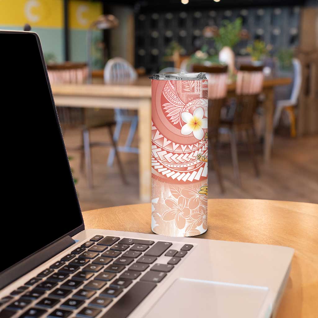 Hawaii Mele Kalikimaka Skinny Tumbler Hula Santa Retro Style Red - Polynesian Pride