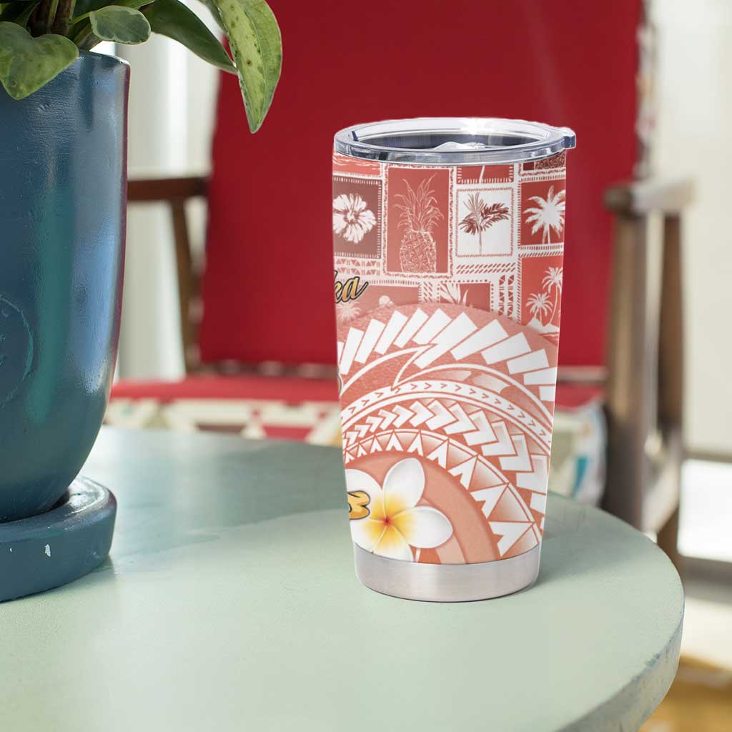Hawaii Mele Kalikimaka Tumbler Cup Hula Santa Retro Style Red - Polynesian Pride