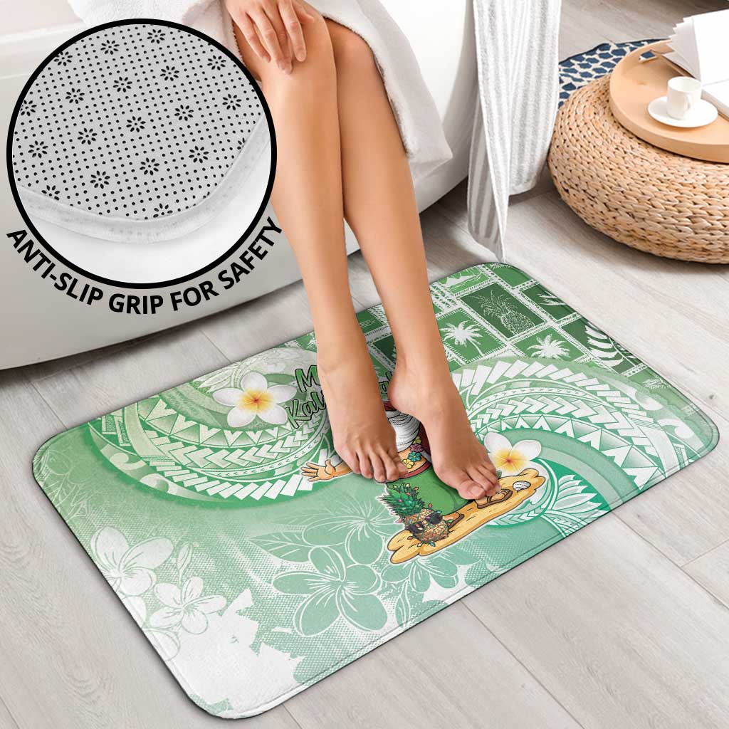 Hawaii Mele Kalikimaka Bathroom Set Hula Santa Retro Style Green - Polynesian Pride