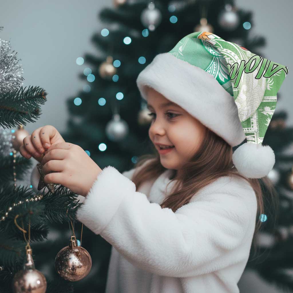 Hawaii Mele Kalikimaka Christmas Santa Hat Hula Santa Retro Style Green LT05 - Polynesian Pride