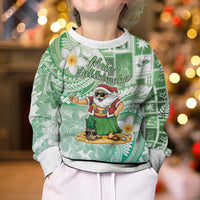 Hawaii Mele Kalikimaka Kid Ugly Christmas Sweater Hula Santa Retro Style Green LT05 - Polynesian Pride