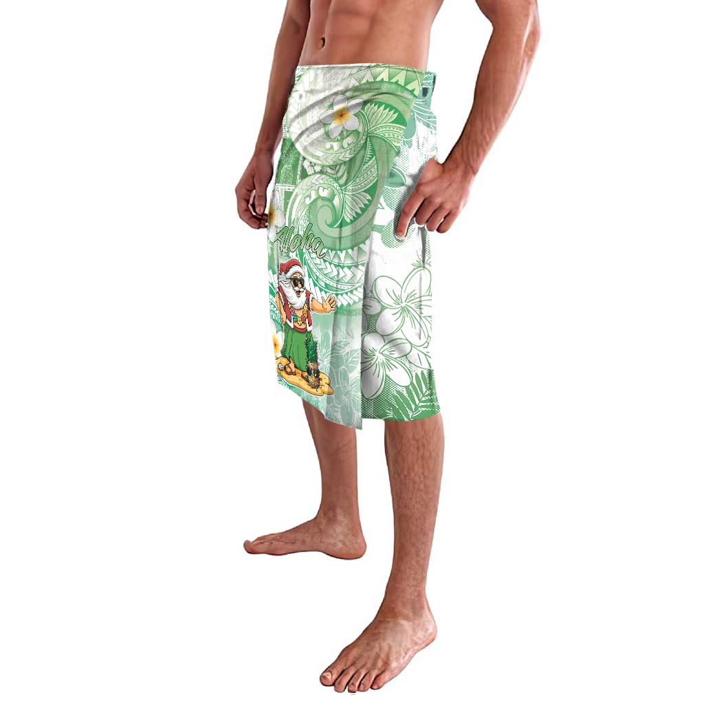 Hawaii Mele Kalikimaka Lavalava Hula Santa Retro Style Green - Polynesian Pride