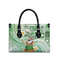 Hawaii Mele Kalikimaka Leather Bag Hula Santa Retro Style Green - Polynesian Pride