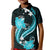Aqua Polynesian Pattern With Tropical Flowers Kid Polo Shirt LT05 Kid Aqua - Polynesian Pride