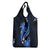 Blue Polynesian Pattern With Tropical Flowers Grocery Bag