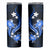 Blue Polynesian Pattern With Tropical Flowers Skinny Tumbler
