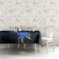 Blue Polynesian Pattern With Tropical Flowers Tablecloth LT05 - Polynesian Pride