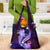 Galaxy Polynesian Pattern With Tropical Flowers Grocery Bag