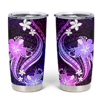 Galaxy Polynesian Pattern With Tropical Flowers Tumbler Cup