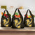 Gold Polynesian Pattern With Tropical Flowers Grocery Bag