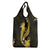 Gold Polynesian Pattern With Tropical Flowers Grocery Bag