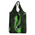 Green Polynesian Pattern With Tropical Flowers Grocery Bag