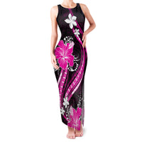 Pink Polynesian Pattern With Tropical Flowers Family Matching Tank Maxi Dress and Hawaiian Shirt LT05 Mom's Dress Pink - Polynesian Pride