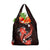 Red Polynesian Pattern With Tropical Flowers Grocery Bag