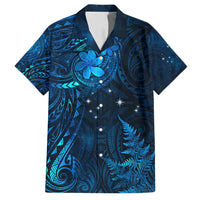 New Zealand Matariki Family Matching Long Sleeve Bodycon Dress and Hawaiian Shirt - Maori New Year LT05 Dad's Shirt - Short Sleeve Blue - Polynesian Pride