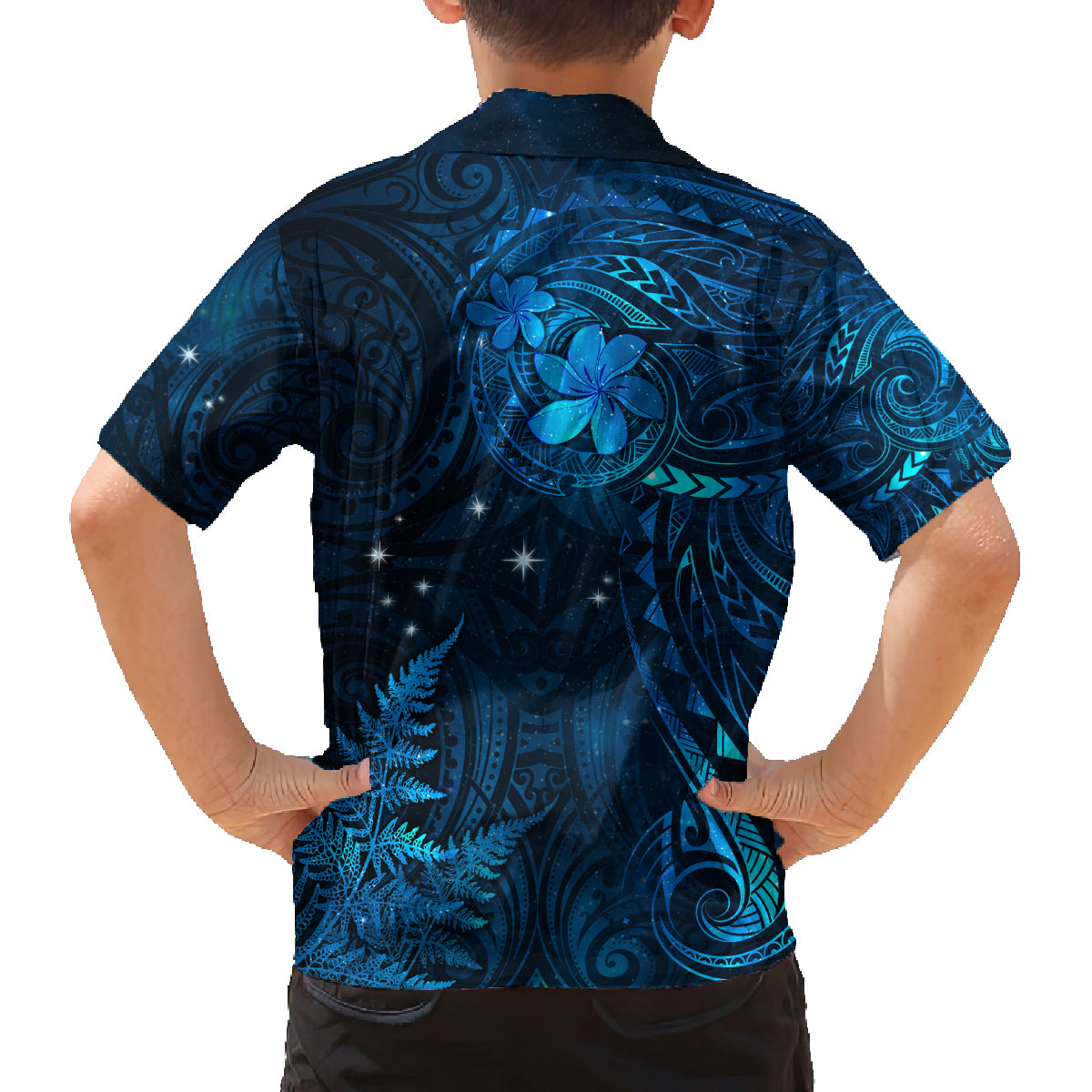 New Zealand Matariki Family Matching Off Shoulder Short Dress and Hawaiian Shirt Maori New Year LT05 - Polynesian Pride