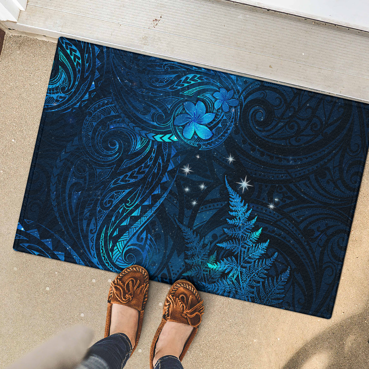 New Zealand Matariki Rubber Doormat Maori New Year LT05 - Polynesian Pride