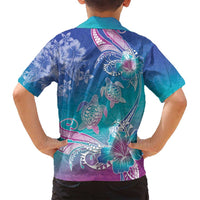 Polynesia Sea Turtle Couple Family Matching Long Sleeve Bodycon Dress and Hawaiian Shirt Love Is Life LT05 - Polynesian Pride