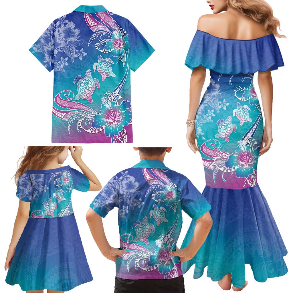 Polynesia Sea Turtle Couple Family Matching Mermaid Dress and Hawaiian Shirt Love Is Life LT05 - Polynesian Pride