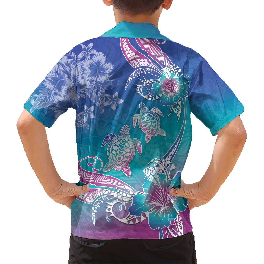 Polynesia Sea Turtle Couple Family Matching Off Shoulder Maxi Dress and Hawaiian Shirt Love Is Life
