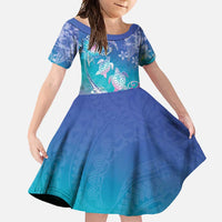 Polynesia Sea Turtle Couple Family Matching Off Shoulder Maxi Dress and Hawaiian Shirt Love Is Life