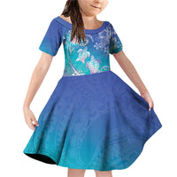 Polynesia Sea Turtle Couple Family Matching Off Shoulder Short Dress and Hawaiian Shirt Love Is Life