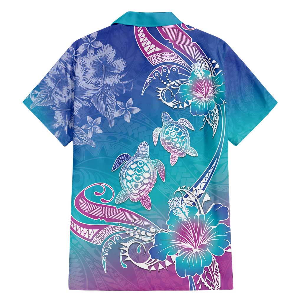 Polynesia Sea Turtle Couple Family Matching Puletasi and Hawaiian Shirt Love Is Life
