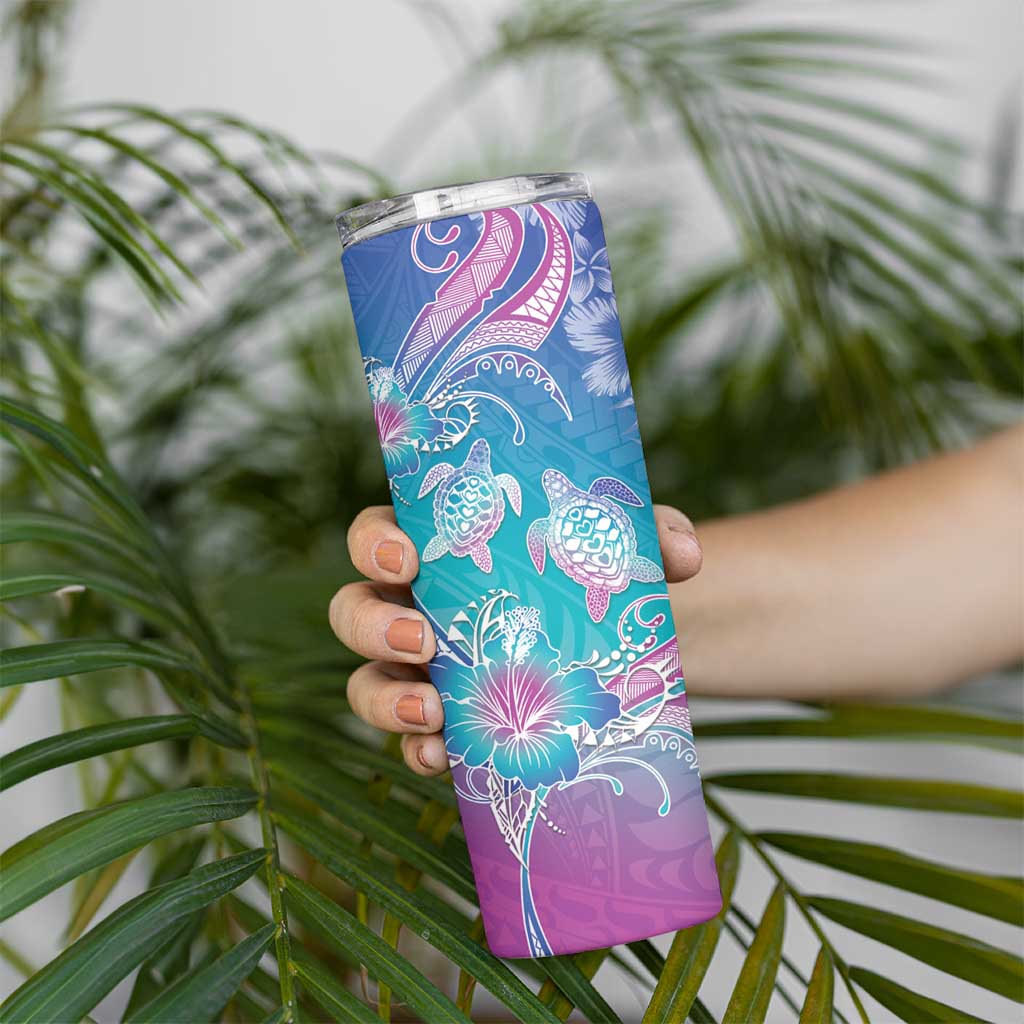 Polynesia Sea Turtle Couple Skinny Tumbler Love Is Life LT05 - Polynesian Pride