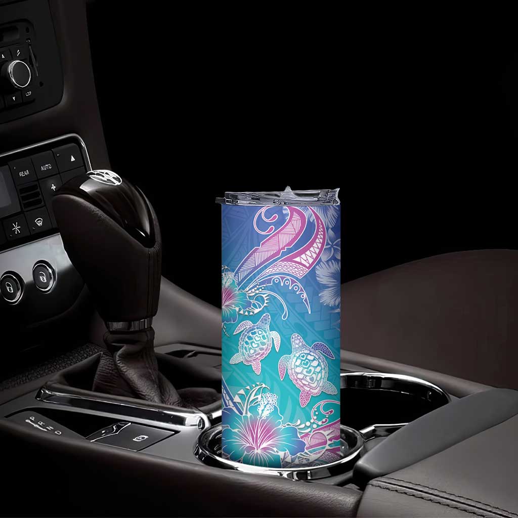 Polynesia Sea Turtle Couple Skinny Tumbler Love Is Life LT05 - Polynesian Pride