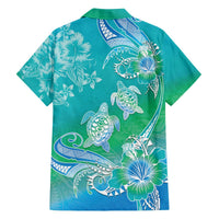 Polynesia Sea Turtle Couple Family Matching Off The Shoulder Long Sleeve Dress and Hawaiian Shirt I Am Turtley In Love With You LT05 - Polynesian Pride