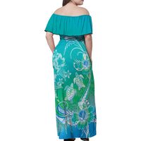 Polynesia Sea Turtle Couple Family Matching Off Shoulder Maxi Dress and Hawaiian Shirt I Am Turtley In Love With You LT05 - Polynesian Pride