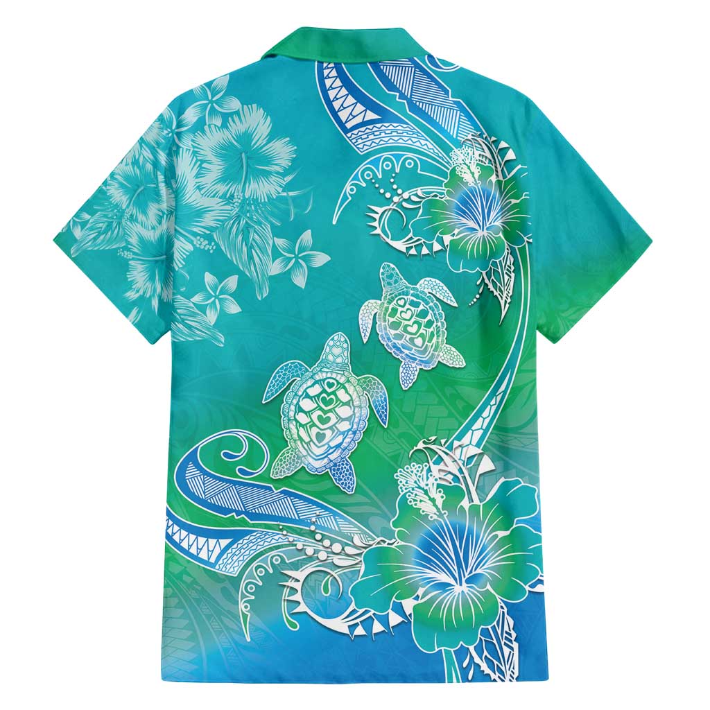Polynesia Sea Turtle Couple Family Matching Puletasi and Hawaiian Shirt I Am Turtley In Love With You LT05 - Polynesian Pride