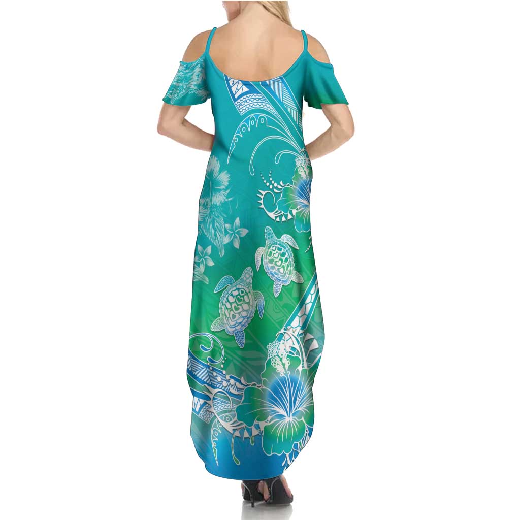 Polynesia Sea Turtle Couple Family Matching Summer Maxi Dress and Hawaiian Shirt I Am Turtley In Love With You LT05 - Polynesian Pride
