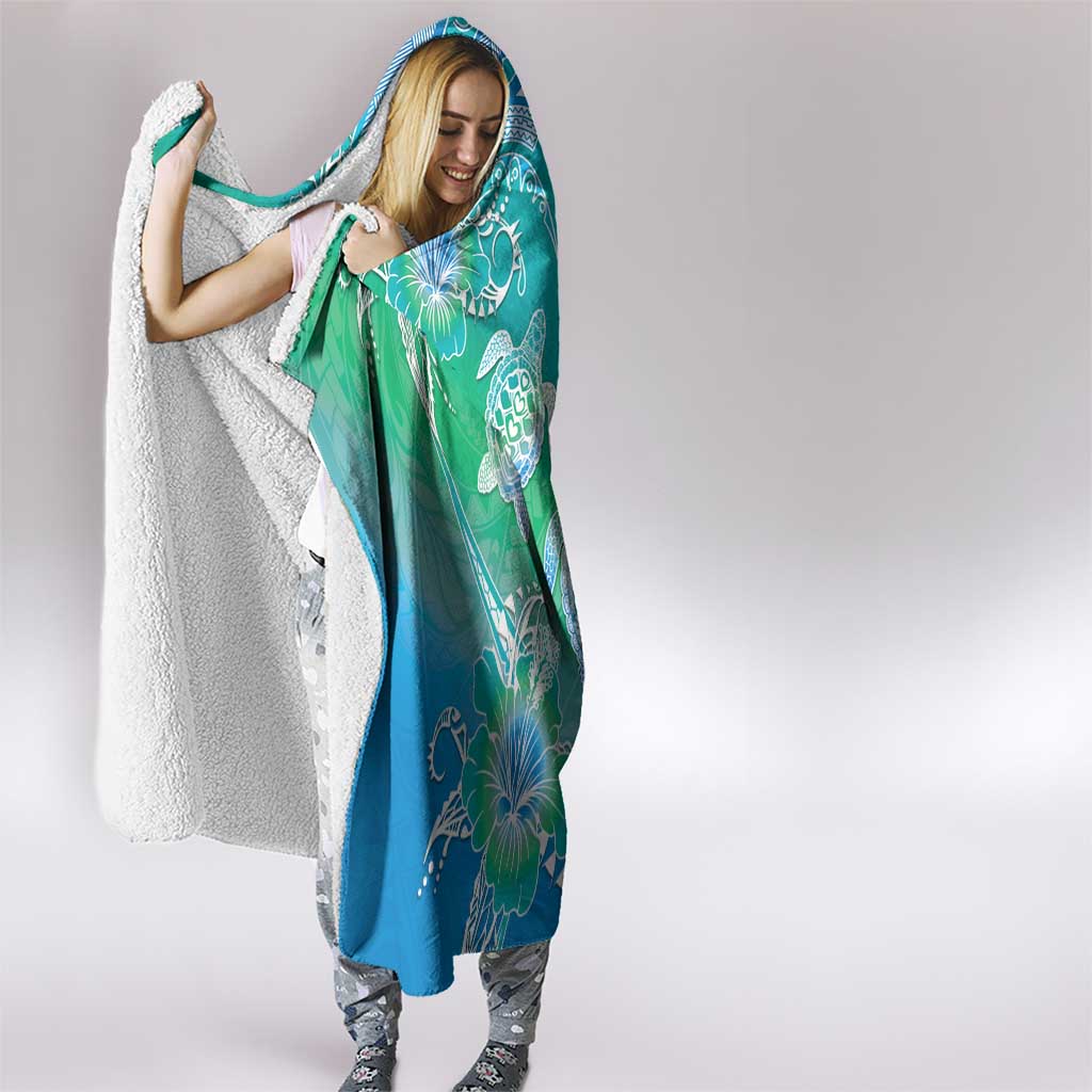 Polynesia Sea Turtle Couple Hooded Blanket I Am Turtley In Love With You