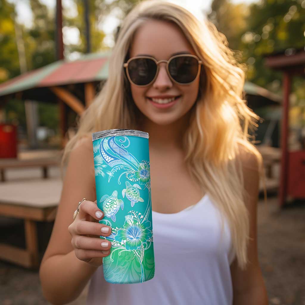 Polynesia Sea Turtle Couple Skinny Tumbler I Am Turtley In Love With You