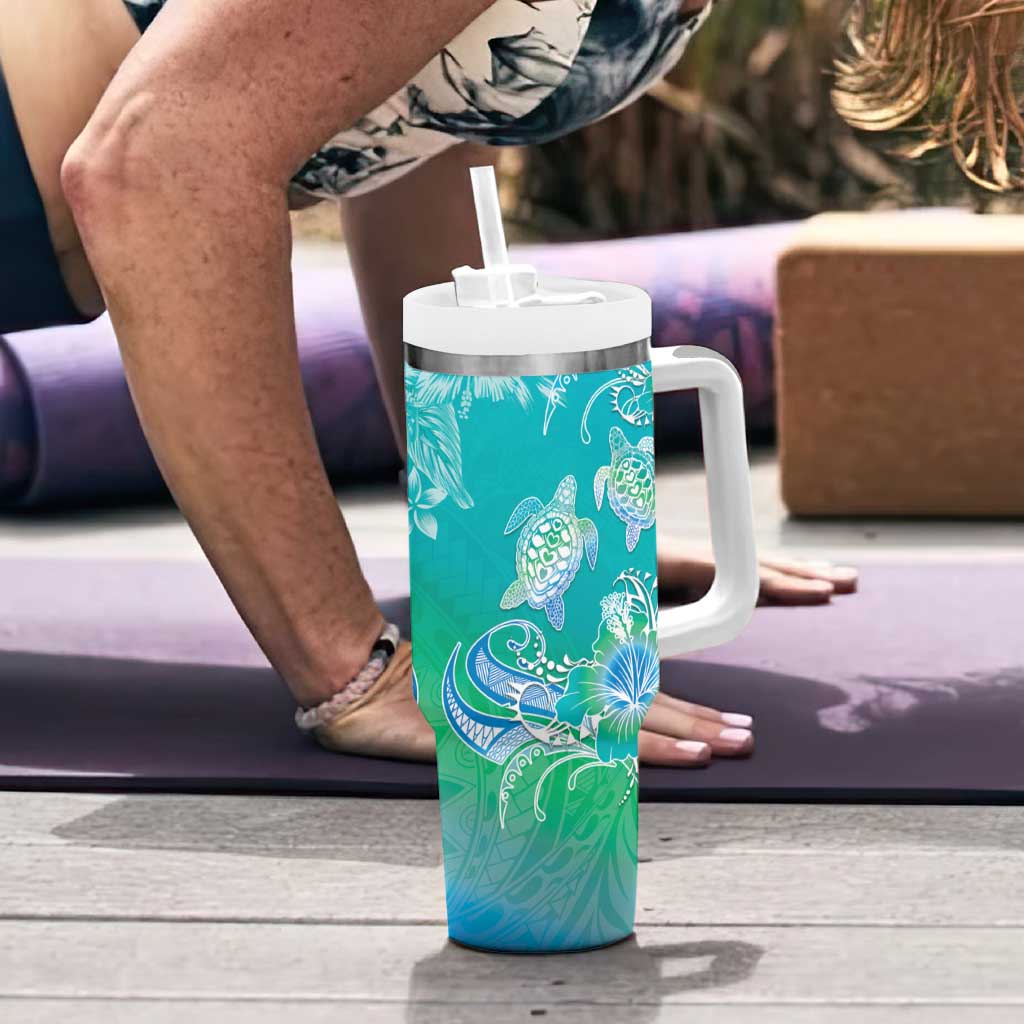 Polynesia Sea Turtle Couple Tumbler With Handle I Am Turtley In Love With You