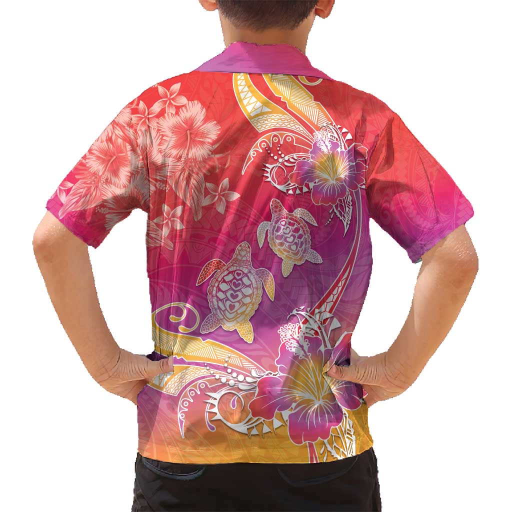 Polynesia Sea Turtle Couple Family Matching Long Sleeve Bodycon Dress and Hawaiian Shirt One Soul One Love LT05 - Polynesian Pride
