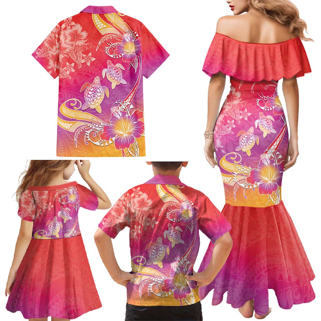 Polynesia Sea Turtle Couple Family Matching Mermaid Dress and Hawaiian Shirt One Soul One Love LT05 - Polynesian Pride