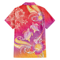 Polynesia Sea Turtle Couple Family Matching Off The Shoulder Long Sleeve Dress and Hawaiian Shirt One Soul One Love LT05 - Polynesian Pride