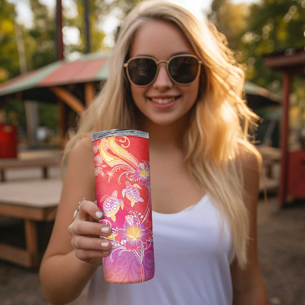 Polynesia Sea Turtle Couple Skinny Tumbler One Soul One Love