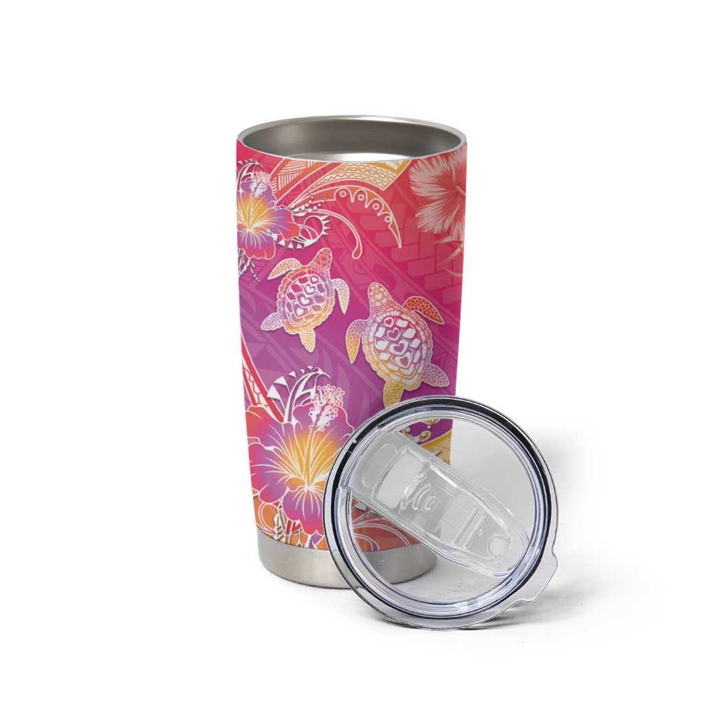 Polynesia Sea Turtle Couple Tumbler Cup One Soul One Love