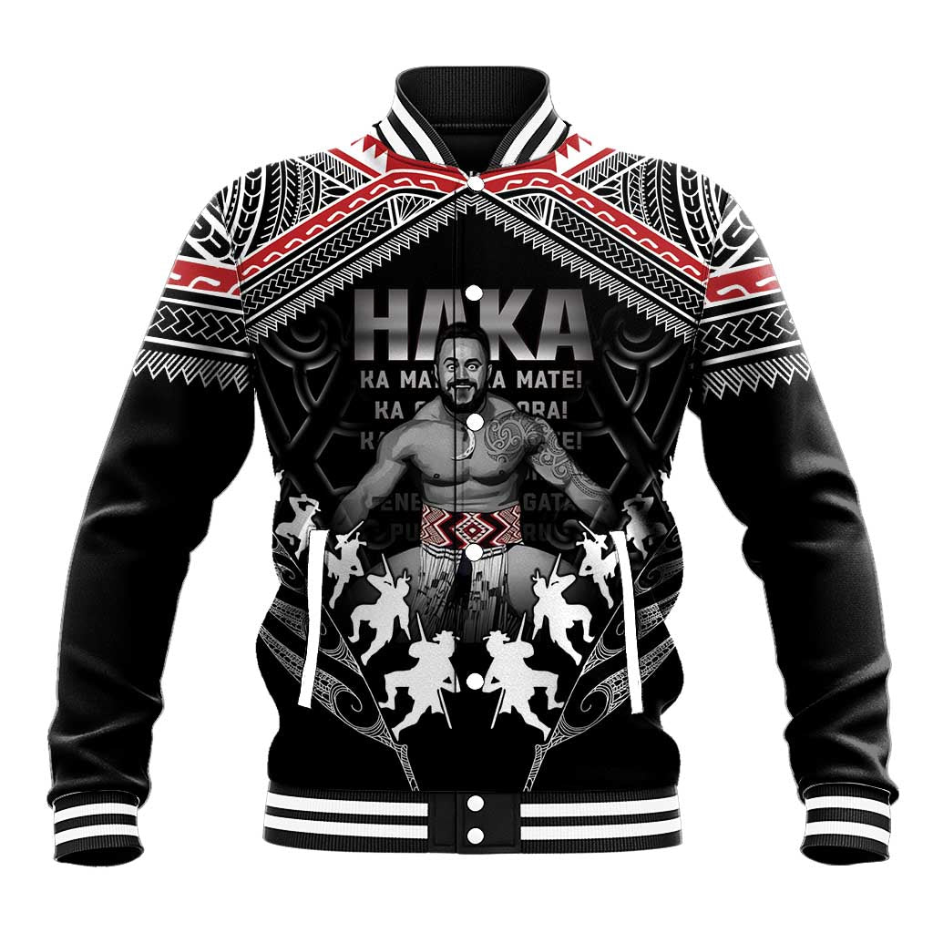 New Zealand Aotearoa Baseball Jacket Traditional Kapa Haka