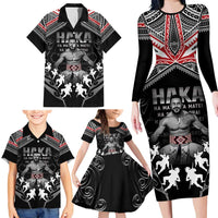 New Zealand Aotearoa Family Matching Long Sleeve Bodycon Dress and Hawaiian Shirt Traditional Kapa Haka LT05 - Polynesian Pride