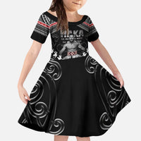 New Zealand Aotearoa Family Matching Off The Shoulder Long Sleeve Dress and Hawaiian Shirt Traditional Kapa Haka LT05 - Polynesian Pride