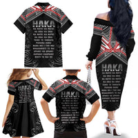 New Zealand Aotearoa Family Matching Off The Shoulder Long Sleeve Dress and Hawaiian Shirt Traditional Kapa Haka LT05 - Polynesian Pride